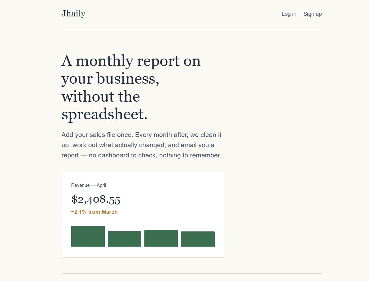 Jhaily — Automated Monthly Sales Reports cover image